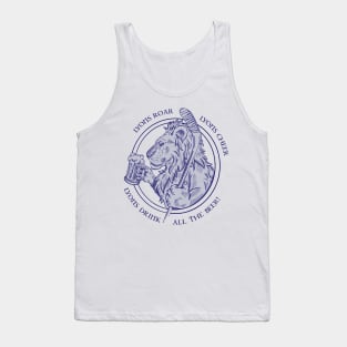 Lion drinking beer Tank Top